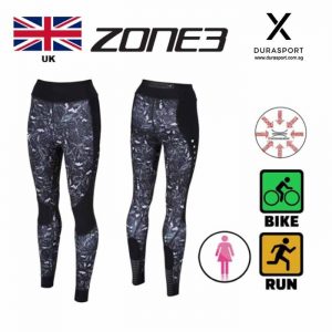 ZONE3 Women RX3 Medical Grade Compression Tights, Black/Mint/Digital, Size S-L