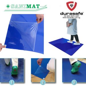 SANIMAT DECONTAMINATION PEEL-OFF DISPOSABLE FLOOR MAT BLUE 90 X 115CM