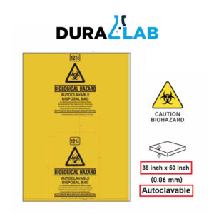 DURALAB Autoclavable Biohazard Bag Waste Disposal, 38" x 50" 100 pc/packet