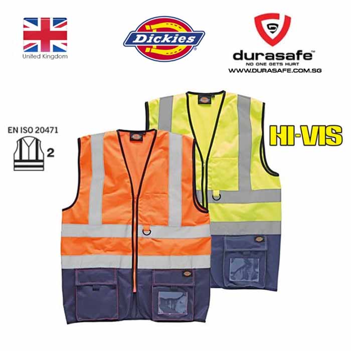 Tuta Da Lavoro Impermeabile Dickies Hi-Vis, Arancione/ Blu Navy, Taglia M, Unisex