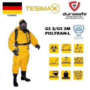 TESIMAX GS3 Polyran SOLAS Approved Chemical Protection Suit Size M-2XL