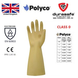 POLYCO RE0360 Electricians Gloves Class 0 Insulating 1000v