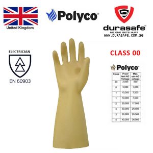 POLYCO RE00360 Electricians Gloves Class 00 Insulating 500v