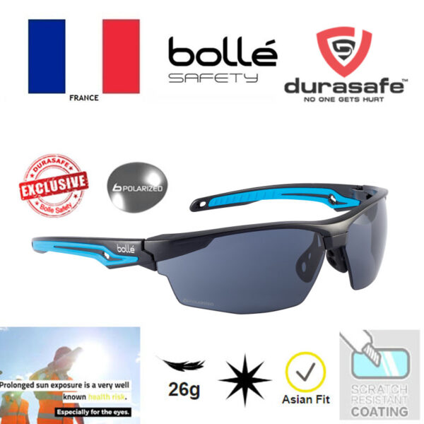 BOLLE TRYOPOL TRYON Polarised Safety Glasses PT DURASAFE