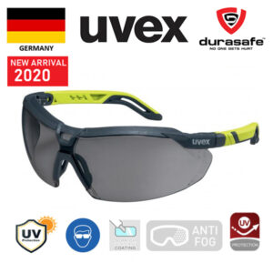 UVEX 9183281 I-5 Safety Spectacle Yellow Frame Grey Supravision Extreme Len