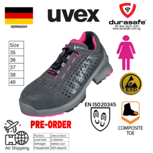 UVEX 8561 Uvex 1 Ladies Lightweight Safety Shoes Pink Size 35-43
