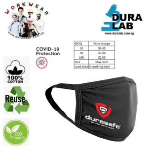 DURALAB Custom Print 100% Cotton Mask Reusable/Washable