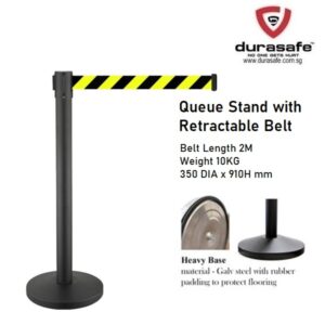 Safety Barrier Barricade Post with Retractable Belt 350 x 910mm
