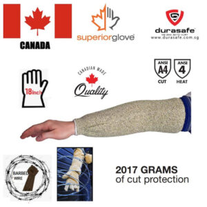 SUPERIOR SLKT18E Contender Kevlar/Terry Blend Cut-Resistant Sleeve with Wide Elastic at Bicep 18" Size L