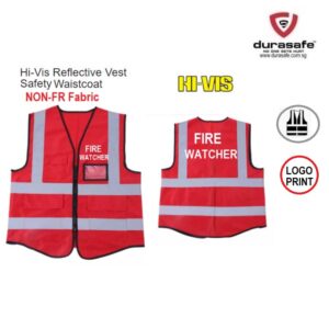 Safety Vest-Hi-Vis-Red with print- FIRE WATCHER