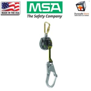 MSA 63013-00A V-TEC 10' Self-Retracting Personal Fall Limiter with one AL36CL Aluminum Scaffold Hook