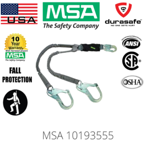 MSA 10193555 V-Series Stretch Twin-Leg 6' Energy Absorbing Lanyard