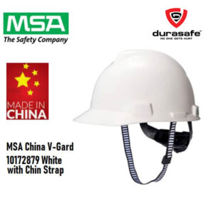 MSA 10172879 White Helmet w/Ratchet Suspension & Chinstrap (China)
