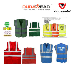 DURAWEAR Hi-Vis Safety Vest - Red,Royal Blue,Dark Green