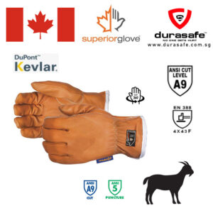 SUPERIOR 378CXGOB Extreme-Cut Oilbloc™ Goat-Grain Drivers Glove with Blended Dupont™ Kevlar® Fiber Liner Size L