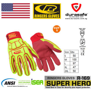 RINGERS R169 Super Herio Impact & Cut 5 Glove Velcro Closure