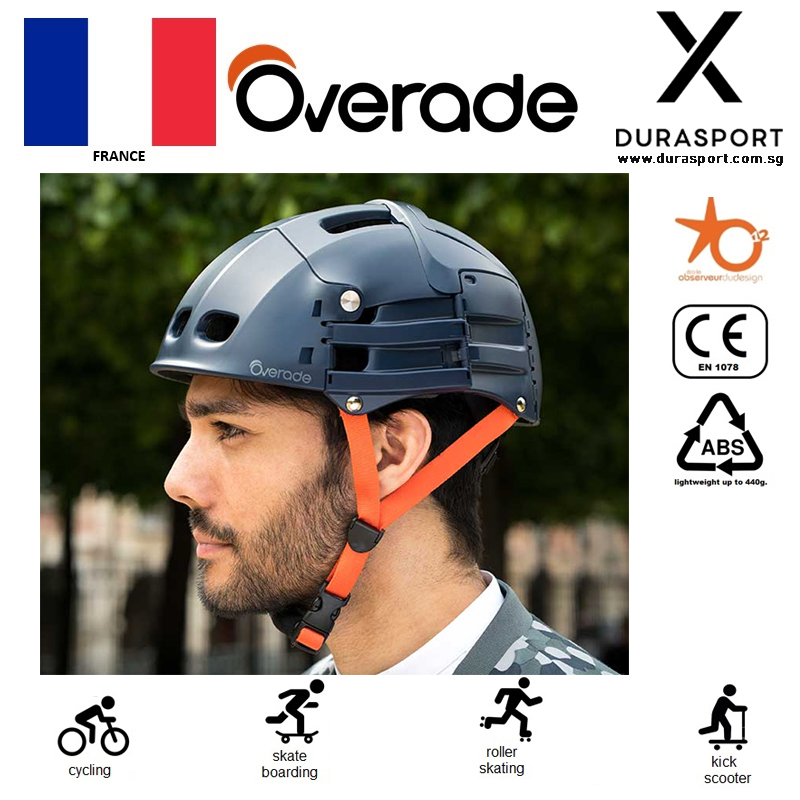 Overade V2 Plixi FIT Folding Bicycle Helmet Blue Durasafe Shop