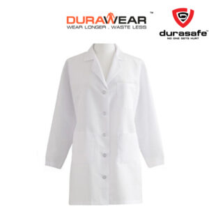 DURAWEAR White Polycotton Lab Coat Long Sleeves Size M-2XL