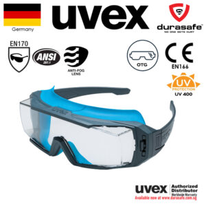 UVEX 9142100 Super OTG Guard CB Safety Spectacle Blue Frame Clear Supravision Excellence Len