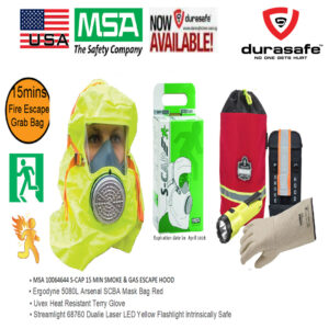 MSA S-Cap 15 Minutes Escape Hood Grab Bag Kit (Oil & Gas)