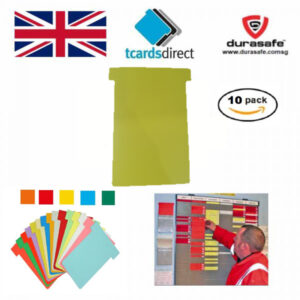 T CARDS DIRECT Plastic T Cards Size 2 300 micron PVC 85mm x 449mm - Yellow (10pc/pkt)