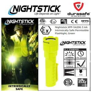 NIGHTSTICK XPP-5420G 3 AA Intrinsically Safe Permissible Flashlight, Green