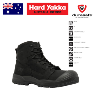 HARD YAKKA Y60323 Legend PR Lace Safety Boot Black Size UK 5-11