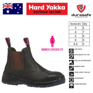 HARD YAKKA Y60253 Banjo Brown Women Size UK 3-6.5