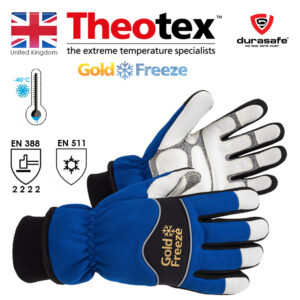 THEOTEX 4506000 Gold Freeze Blue Poo Extreme Durability Coldstore Glove Blue/White