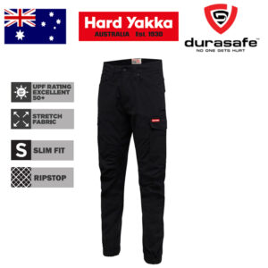 HARD YAKKA Y02340 3056 Workwear Cargo Cuff Pant Black Size 77R - 102R