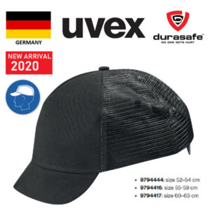 UVEX U-Cap Sport Vent Bump Cap Black, Size 52-54cm, 55-59cm, 60-63cm
