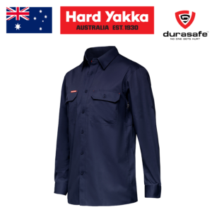 HARD YAKKA Y07720 KoolGear Long Sleeve Vented Shirt – Navy