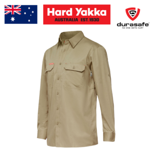 HARD YAKKA Y07720 KoolGear Long Sleeve Vented Shirt - Khaki