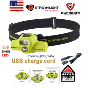 STREAMLIGHT 61462 USB HAZ-LO Intrinsically Safe Headlamp 230V AC Yellow