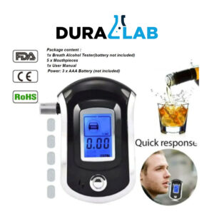 Duralab AT6000 Alcohol Breathalyzer incl 5 mouth piece Portable LCD Digital Police Tester