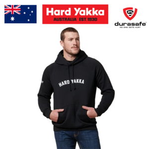 HARD YAKKA Y19395 Aussie Legend Hoodie Black, Size S-2XL