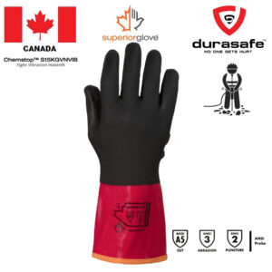 SUPERIOR S15KGVNVIB Chemstop Anti-Vibration Nitrile Coated Waterproof Cut Resistant Glove Size M-XL