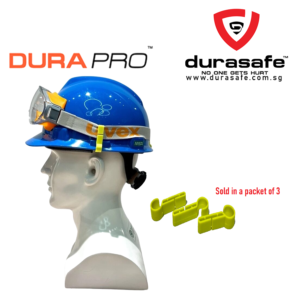 DURAPRO Yellow Helmet Clips for headlamp and Goggle (pack of 3)