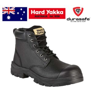 HARD YAKKA Y60260 Gravel Suede Zip Safety Boot Black