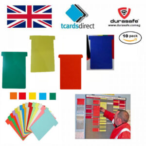 T CARDS DIRECT Plastic T Cards Size 2 1600 micron PVC Size 85mm x 449mm - Green, Yellow, Blue, Red (10pc/pkt)