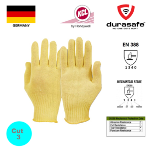 KCL – GERMANY 933 K-MEX Cut Resistant Para-Aramid Knit Wrist Glove Yellow 10″ Size 8-10