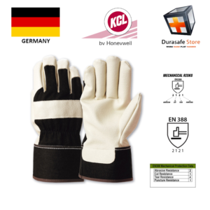 KCL – GERMANY 301 Man At Work Rigger Glove with Safety Cuff Glove Black/Yellow 10½” Size 9,10