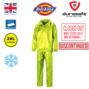 DICKIES WP10050 Vermont Waterproof Suit, Yellow, Size S-2XL