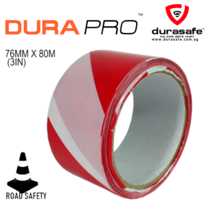 DURAPRO WARNING TAPE (RED/WHITE) Non-Adhesive PVC