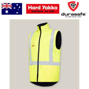 HARD YAKKA Y21480 Hi-Vis Taped All Weather Fleece Vest Yellow
