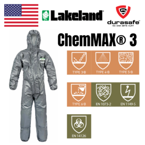 LAKELAND CT3S428 ChemMax 3 Chemical Anti-Static Coverall Grey Type 3/4/5/6, Size M-XXL