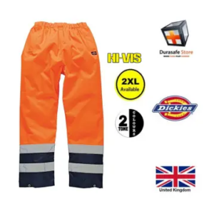 DICKIES SA1003 Hi Vis Two Tone Trousers, Orange/Navy