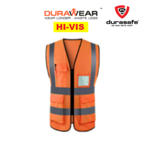DURAWEAR Hi-Vis Orange 100% Polyester Safety Vest Size M - XXXL