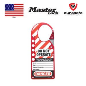 MASTER LOCK 427 Snap-On Hasp 5 Locking Holes 1-3/4" to 2-1/8" Diameter Jaw