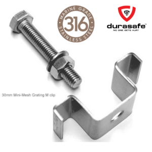 DuraPro FRP Grating M Clips c/w bolt,nut and washers 316 stainless steel